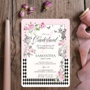 Invitation 1er anniversaire à Onederland Chic Floral Fairytal