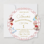 Invitation 1er Anniversaire Alice Au Pays des merveilles (Dos)