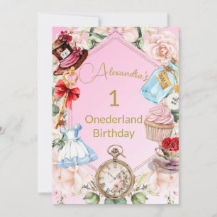 Invitation 1Er Anniversaire Alice Au Pays Des Merveilles Flor