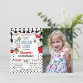Invitation 1er Anniversaire Alice au pays des merveilles Invi (Debout devant)
