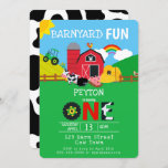 Invitation 1er Anniversaire Animaux de ferme Barnyard Fun Kid<br><div class="desc">1er Anniversaire Animaux de ferme Barnyard Fun Kids Invitation. Personnalisez avec nom pour le premier anniversaire. Animaux de ferme,  grange,  cochon,  vache,  mouton,  arc-en-ciel,  tracteur,  fournitures pour la fête agricole. www.SamAnnDesigns.com</div>