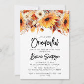 Invitation 1er anniversaire automne floral (Devant)