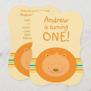 Invitation 1er anniversaire Baby Lion Party