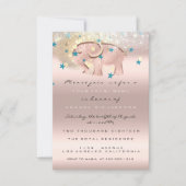 Invitation 1er anniversaire Baby shower Elephant Gold Confett (Devant)