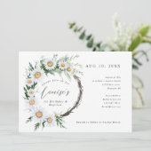 Invitation 1er anniversaire Baptême marguerite couronne (Debout devant)