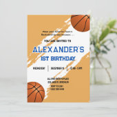 Invitation 1er Anniversaire Basketball Anniversaire Bash Invi (Debout devant)