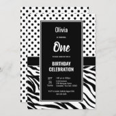 Invitation 1er anniversaire Black and White Party (Devant / Derrière)