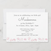 Invitation 1er Anniversaire Blush Pink Floral Photo Collage (Dos)