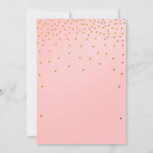 Invitation 1er Anniversaire Blush Pink & Gold Confetti Invita (Dos)