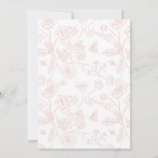 Invitation 1er Anniversaire Blush Rose Floral devient un (Dos)