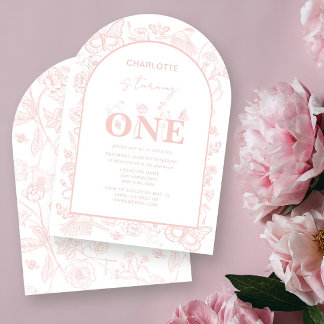Invitation 1er Anniversaire Blush Rose Floral devient un