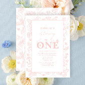 Invitation 1er Anniversaire Blush Rose Floral devient un