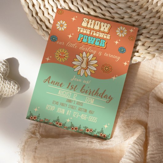 Invitation 1er anniversaire bohème super style rétro