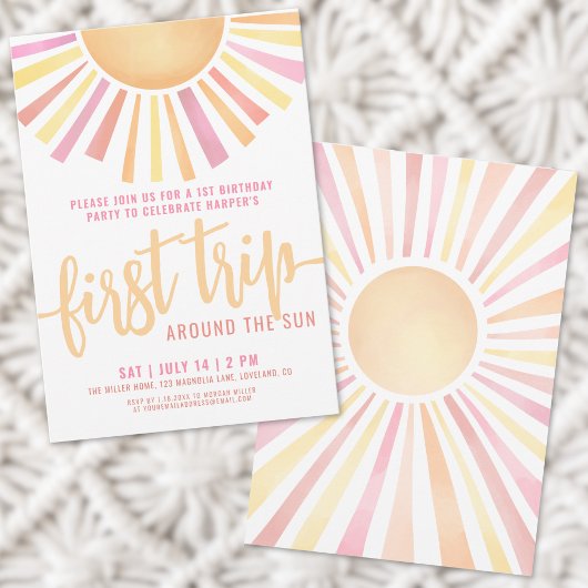 Invitation 1er Anniversaire Boho Premier Tour de Soleil