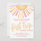 Invitation 1er Anniversaire Boho Premier Voyage Autour Du Sol (Devant)