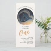 Invitation 1er Anniversaire Celestial Star Aquarelle Girl Mod (Debout devant)