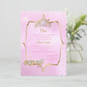 Invitation 1er anniversaire Cendrillon rose gâteau de transpo (Debout devant)