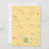 Invitation 1er anniversaire château de sable et plage fête de (Dos)