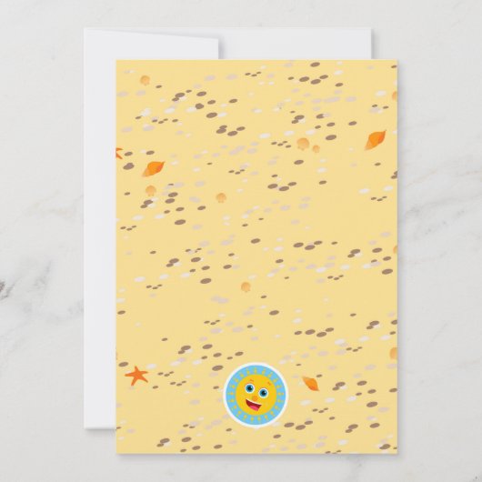 Invitation 1er anniversaire château de sable et plage fête de (Dos)