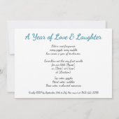 Invitation 1er Anniversaire Couture Bleue Parfum Thème (Dos)