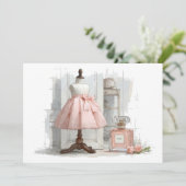 Invitation 1er Anniversaire Couture Blush Parfum Thème (Debout devant)