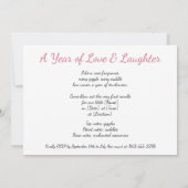 Invitation 1er Anniversaire Couture Blush Parfum Thème (Dos)