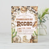 Invitation 1er anniversaire Cowboy Rodeo Wild West (Debout devant)