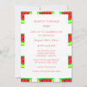 Invitation 1er Anniversaire Custom Age Watermelon Motif migno (Devant)