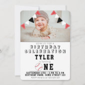 Invitation 1er Anniversaire Cute Baseball Balls Enfants Photo (Devant)