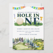 Invitation 1er Anniversaire dans un Golf Anniversaire Parc Te (Devant)