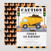 Invitation 1er anniversaire de construction Truck Party (Devant / Derrière)