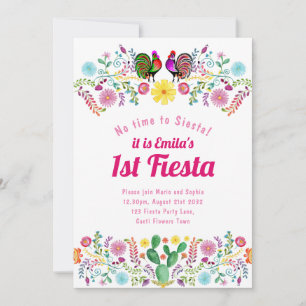 Invitation 1er anniversaire de fêtes pour une fille Folkart S