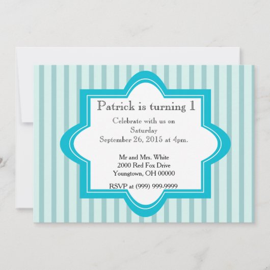 Invitation 1er anniversaire de garçon (Devant)
