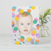 Invitation 1er anniversaire de la fille Photo Confetti (Debout devant)