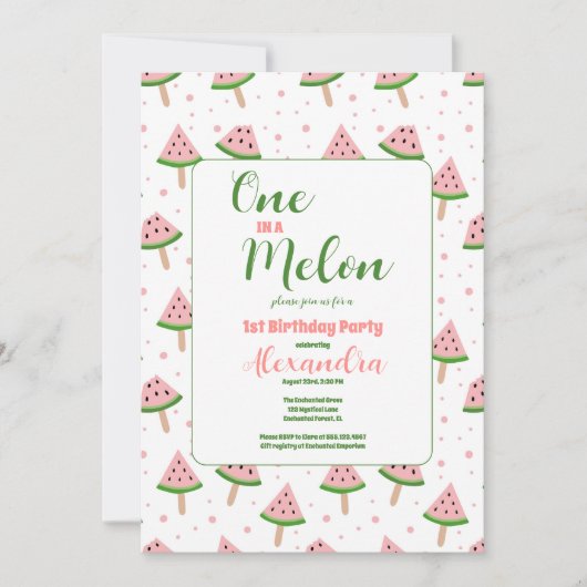 Invitation 1er anniversaire de la pastèque (Devant)