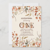 Invitation 1er anniversaire de la petite fille esthétique Fle (Devant)