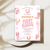 Invitation 1er anniversaire de la première rodéo rose rétro