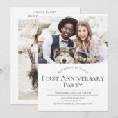 Invitation 1er anniversaire de mariage (Devant / Derrière)