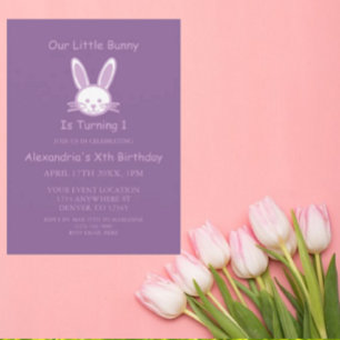 Invitation 1er anniversaire de Petit Lapin