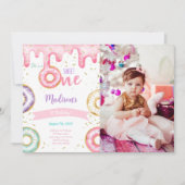 Invitation 1er anniversaire Donut Photo (Devant)
