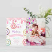 Invitation 1er anniversaire Donut Photo (Debout devant)