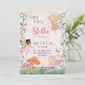 Invitation 1er Anniversaire Fée Magique Jardin Floral Pixie (Debout devant)