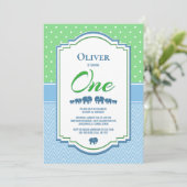 Invitation 1er anniversaire fête Blue Elephants (Debout devant)