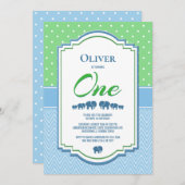 Invitation 1er anniversaire fête Blue Elephants (Devant / Derrière)