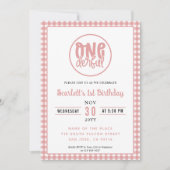 Invitation 1er anniversaire fête mignonne Onederful premier a (Devant)