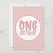 Invitation 1er anniversaire fête mignonne Onederful premier a (Dos)