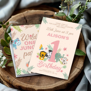 Invitation 1er anniversaire, Fête Wild One Jungle Safari