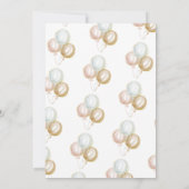 Invitation 1er anniversaire fille aquarelle Ballons Invitatio (Dos)