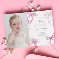 1er Anniversaire Fille Rose Bow Fancy One mignonne