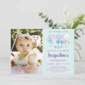 Invitation 1er Anniversaire Filles Sous La Mer Jolie (Debout devant)